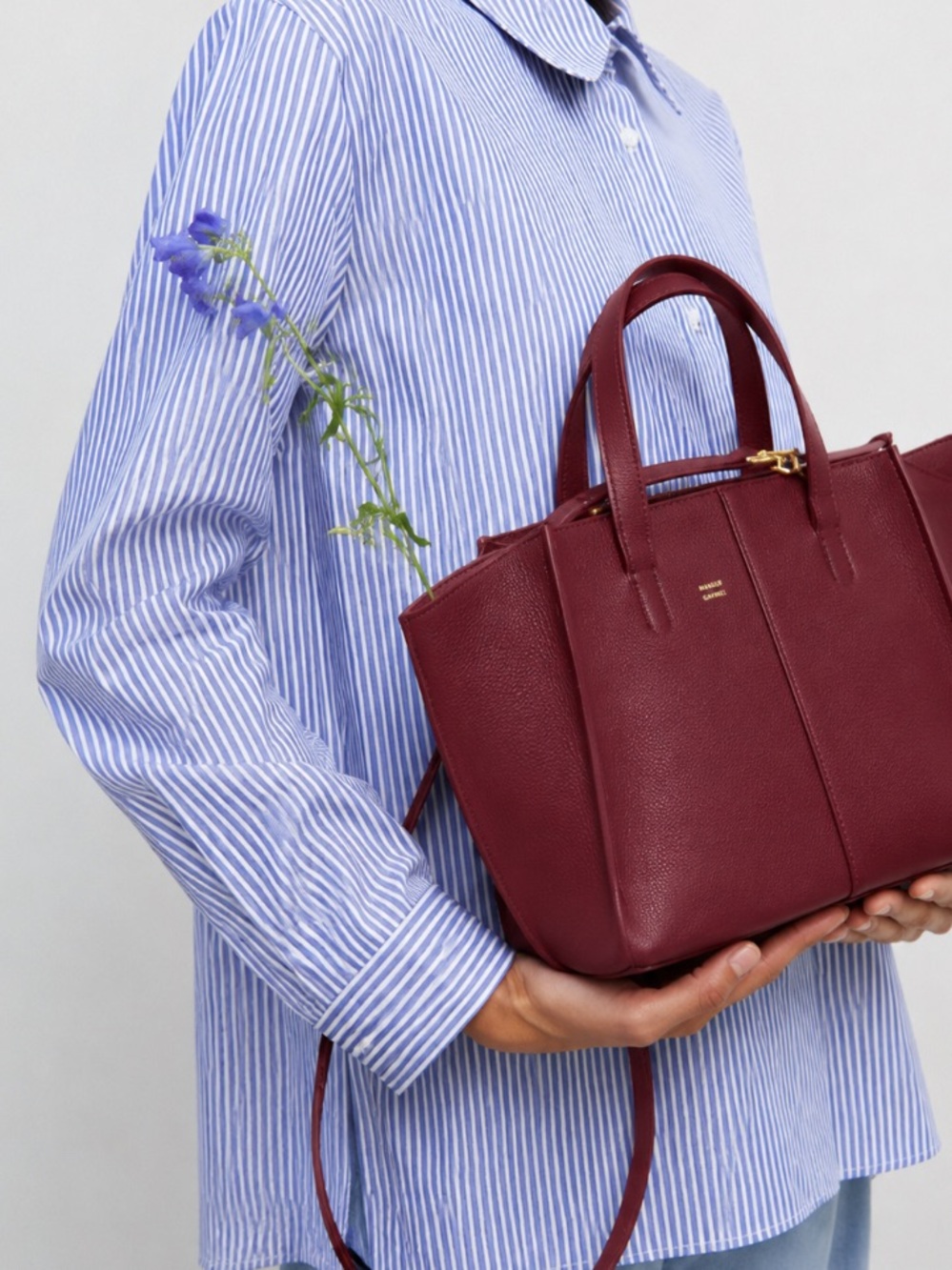 MANSUR GAVRIEL Mini Zip Multitude Leather Tote Crossbody